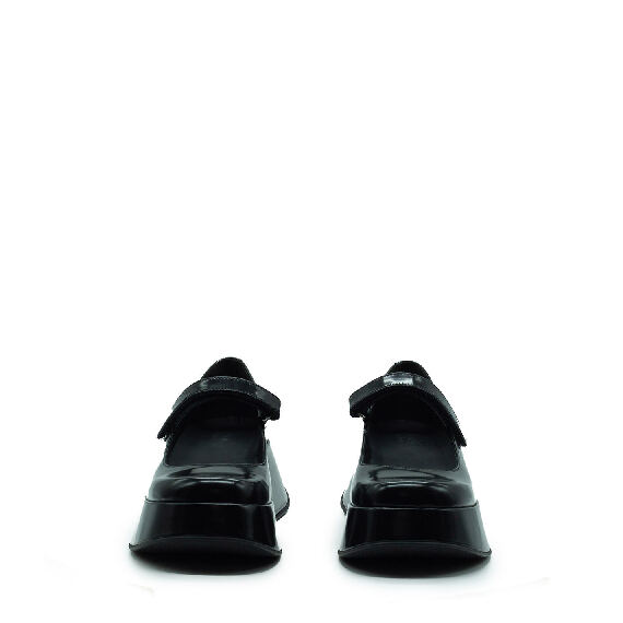 Mini Yoko Black Brushed Calfskin Mary Jane Shoes