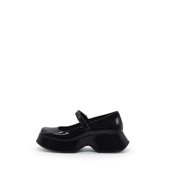 Mini Yoko Black Brushed Calfskin Mary Jane Shoes