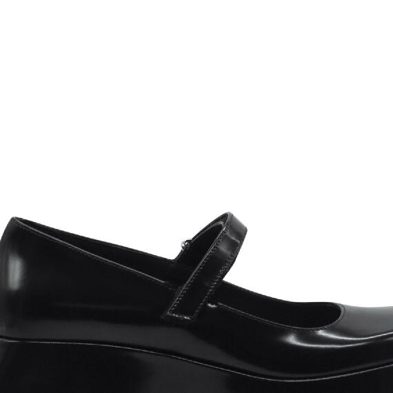 Mini Yoko Black Brushed Calfskin Mary Jane Shoes