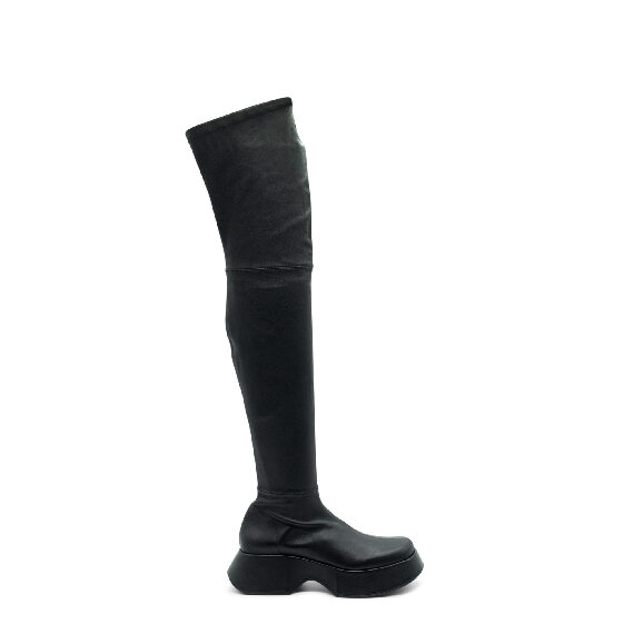 Mini Yoko Black Soft Stretch Nappa Leather Over-The-Knee Boots