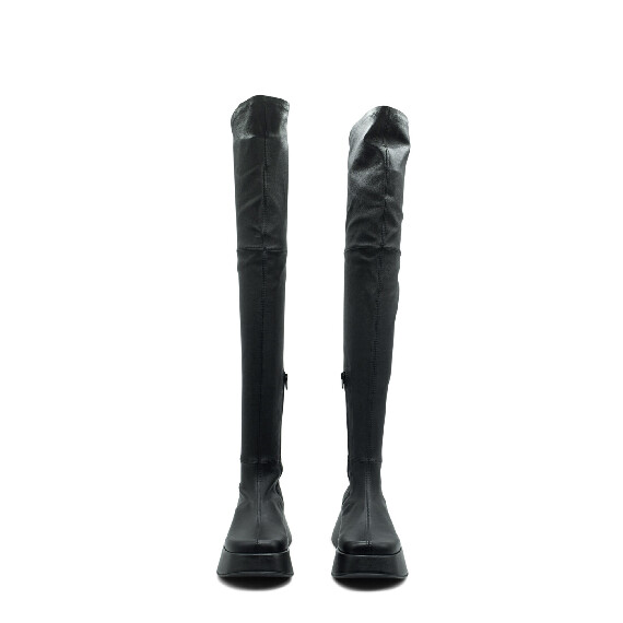 Mini Yoko Black Soft Stretch Nappa Leather Over-The-Knee Boots