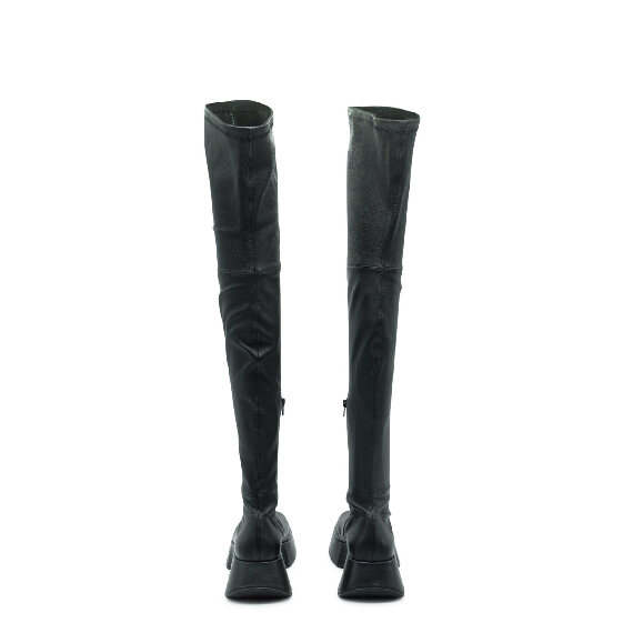 Mini Yoko Black Soft Stretch Nappa Leather Over-The-Knee Boots