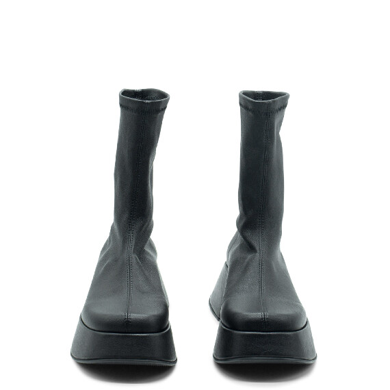 Mini Yoko Black Soft Stretch Nappa Leather Half Boots