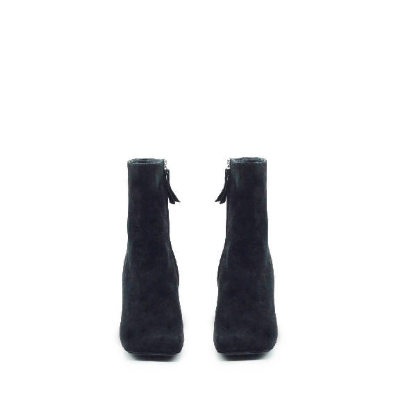 Ming Minimal Black Suede Half Boots