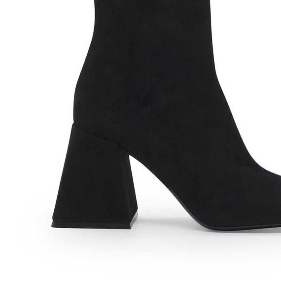 Ming Minimal Black Suede Half Boots