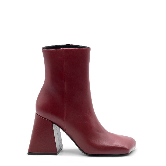 Ming Minimal Dark Red Half Boots