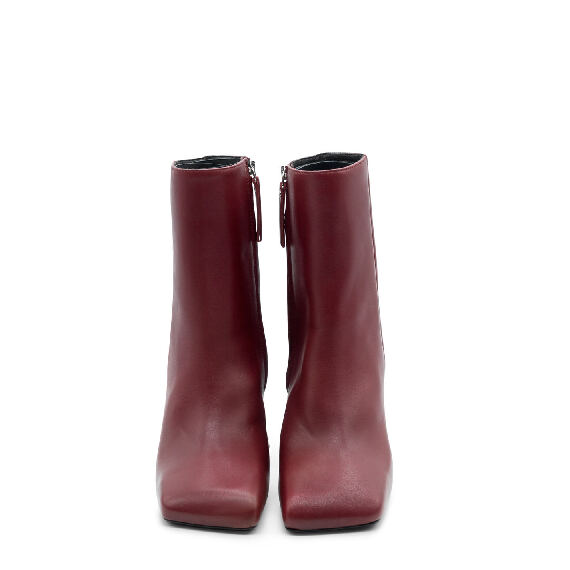 Ming Minimal Dark Red Half Boots