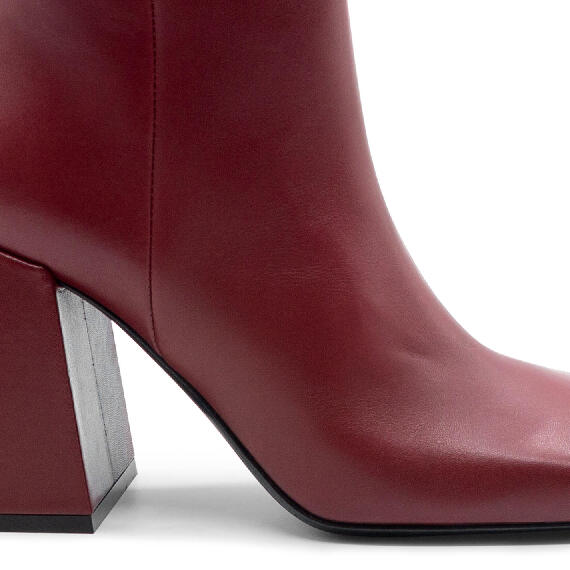 Ming Minimal Dark Red Half Boots