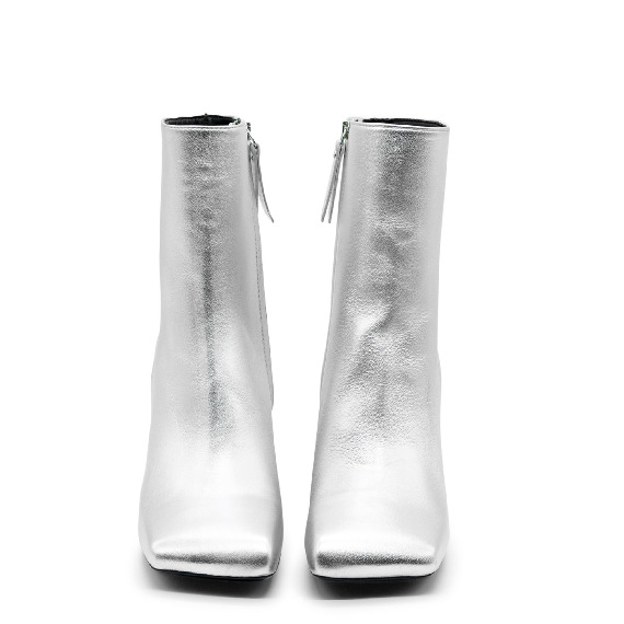 Ming Minimal Silver Half Boots