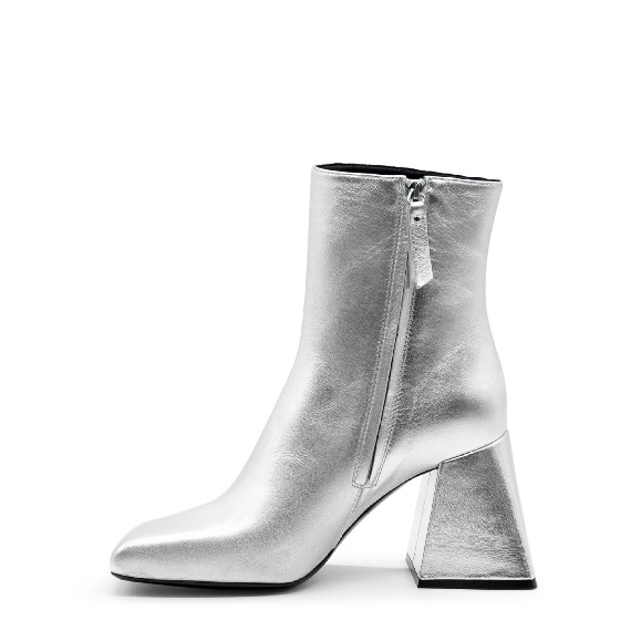 Ming Minimal Silver Half Boots