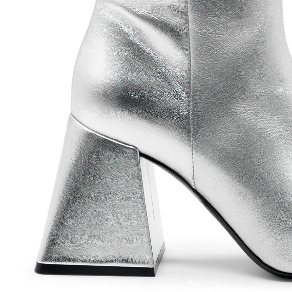 Ming Minimal Silver Half Boots