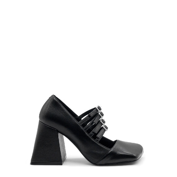 Ming Black Shiny Nappa Leather Pumps 