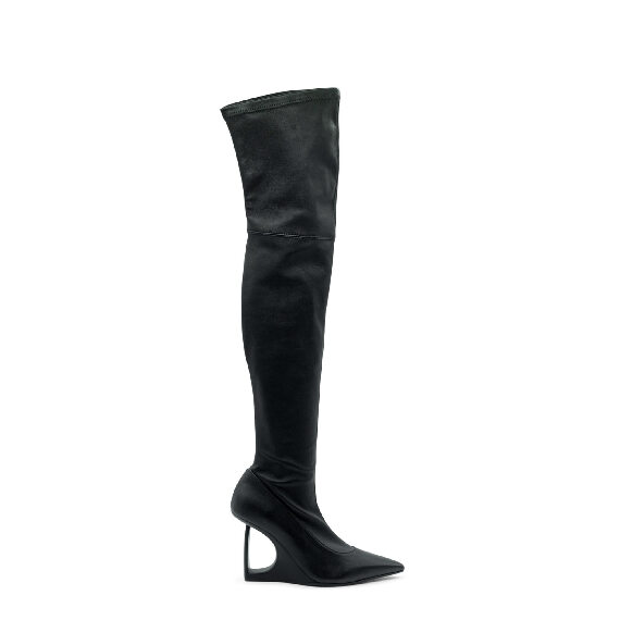 "D" Black Over-The-Knee Boots