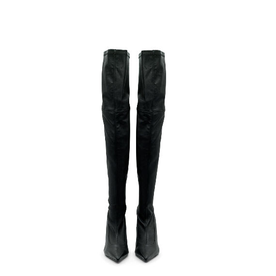 "D" Black Over-The-Knee Boots