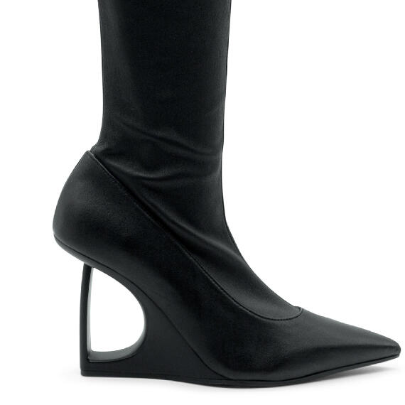 "D" Black Over-The-Knee Boots