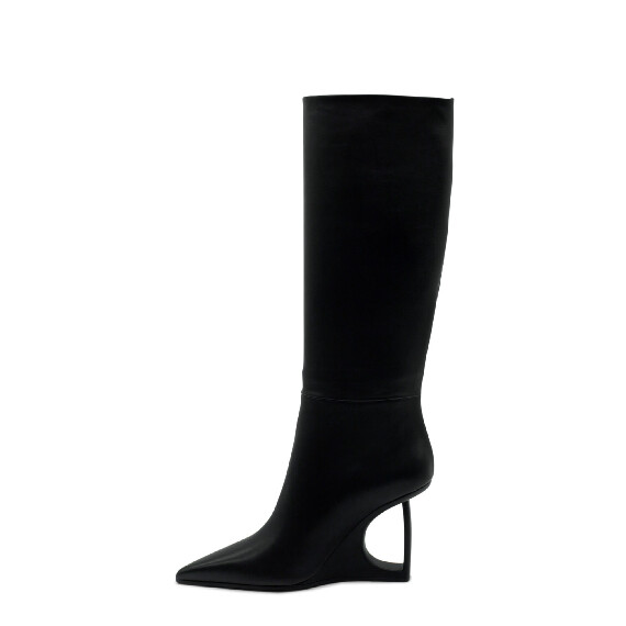 "D" Black Tubular Boots 