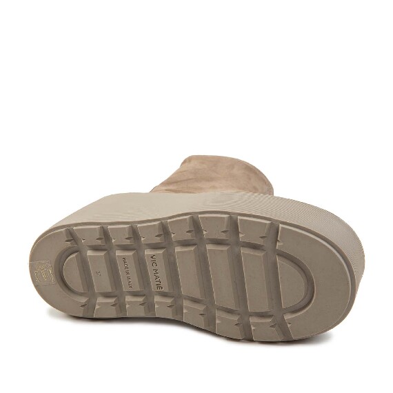 F20 Zeppa Stripy – Taupe zip ankle boot in stretch suede  