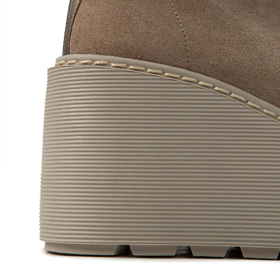 F20 Zeppa Stripy – Taupe zip ankle boot in stretch suede  