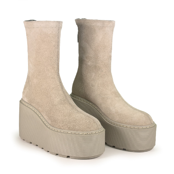 F20 Zeppa Stripy_ Stivaletto zip panna