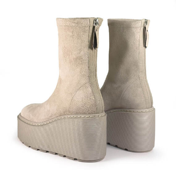 F20 Zeppa Stripy_ Stivaletto zip panna
