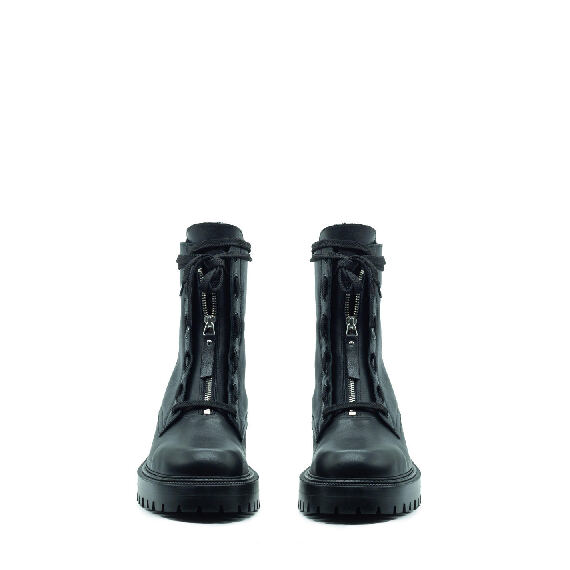 Car Army Black Combat Boots with Sheepskin Lining