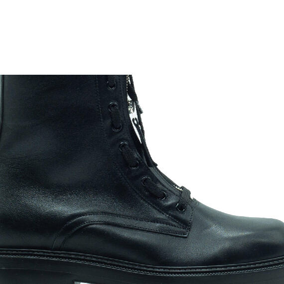 Car Army Black Combat Boots with Sheepskin Lining