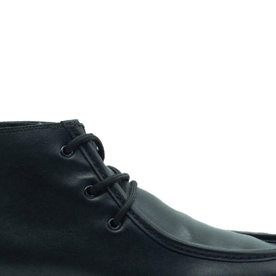 Whippy Black Matt Calfskin Ankle Boots with Sheepskin Lining