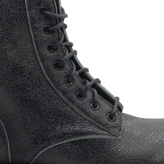 Gentleman Black Lace-Up Half Boots