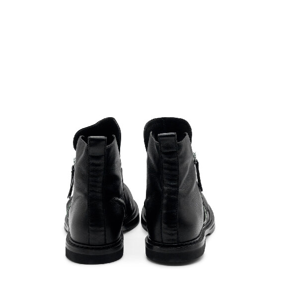 Gentleman Black Zipped Half Boots 