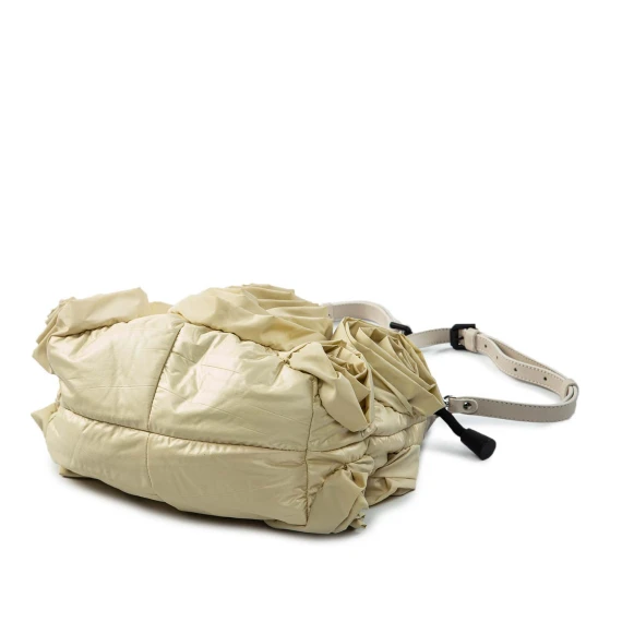 Rose Small<br>Small drawstring bag with roses cream