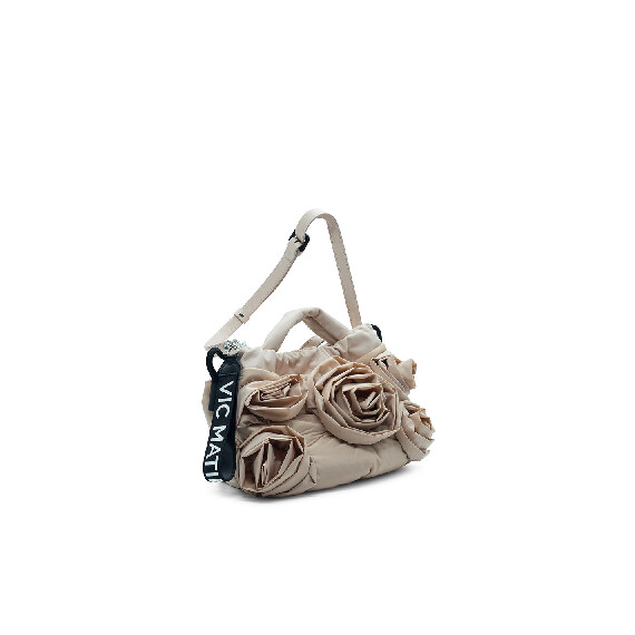Rose Small<br />Sacca  piccola con rose sul davanti cipria