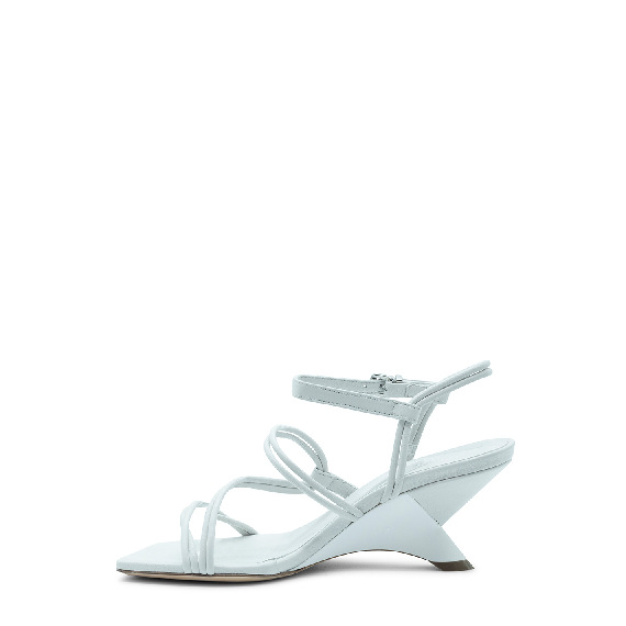 Swan open sandal asymmetrical white