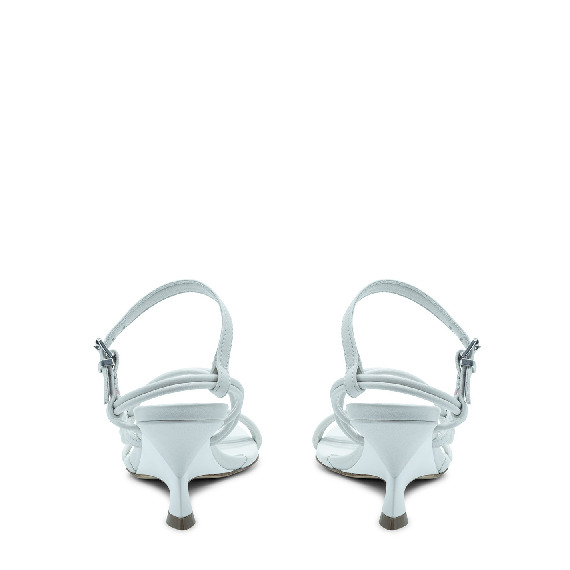 Swan open sandal asymmetrical white