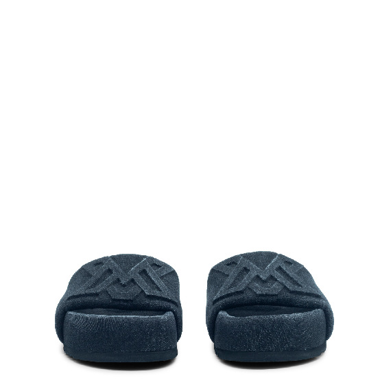 Bubble ciabatta nera in denim 