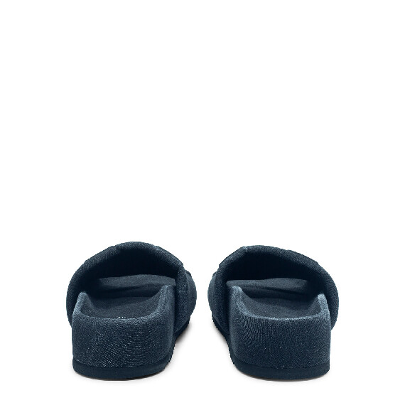 Bubble ciabatta nera in denim 