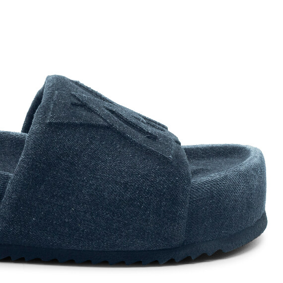 Bubble ciabatta nera in denim 
