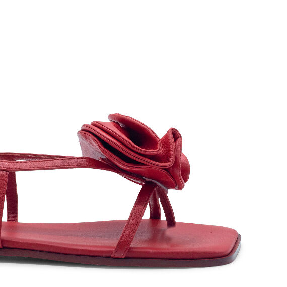 Square open sandalo rose rosso