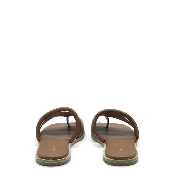 Square open  single-finger leather slipper 