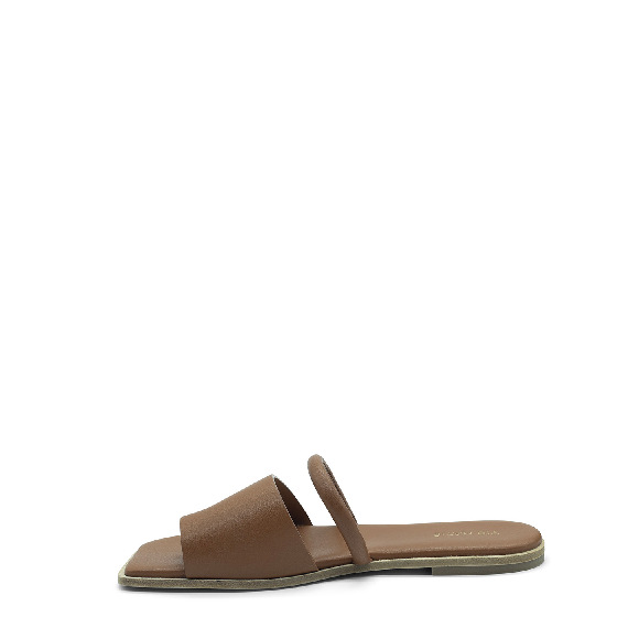 Square open  single-finger leather slipper 