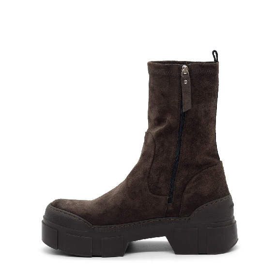 V14 Roccia – Dark brown stretch ankle boot  