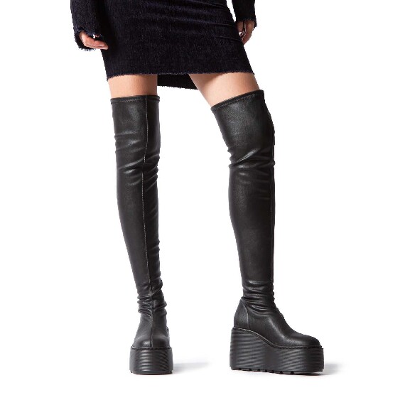 F20 Zeppa Stripy-Stivale Cuissardes nero