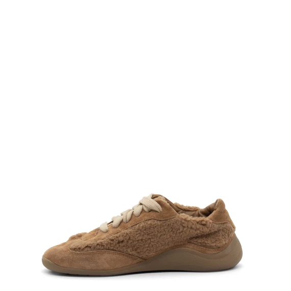 G32 Ondina-Scarpa peluche allacciata terra di Siena