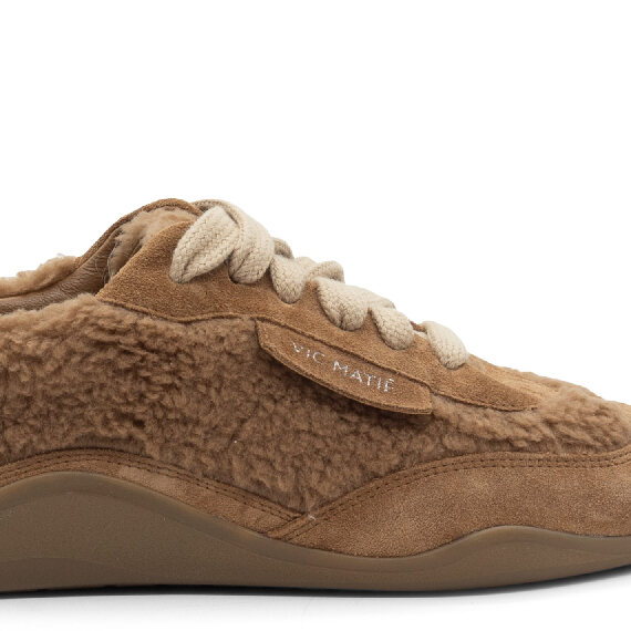 G32 Ondina-Scarpa peluche allacciata terra di Siena