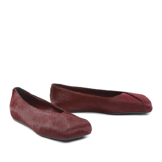 G34 Square-Ballerina piega in cavallino bordeaux