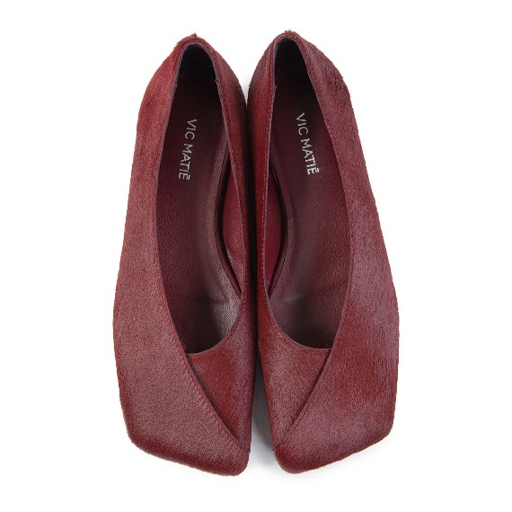 G34 Square-Ballerina piega in cavallino bordeaux
