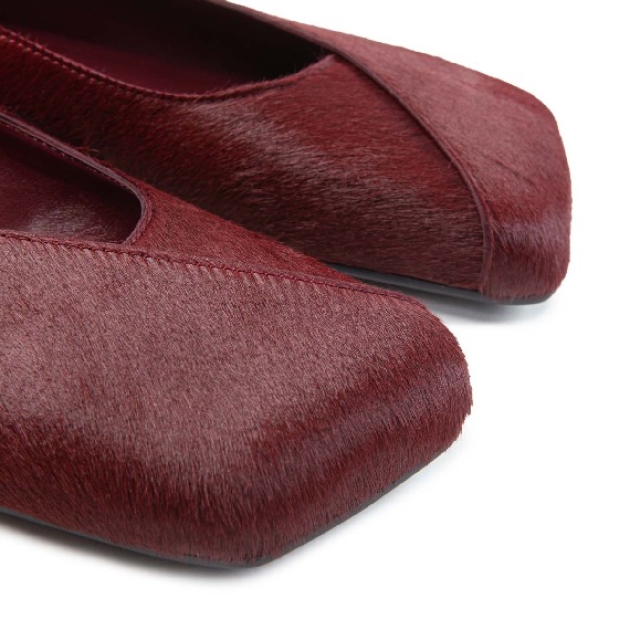 G34 Square-Ballerina piega in cavallino bordeaux