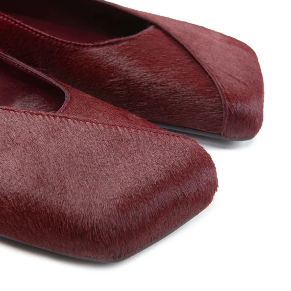 G34 Square-Ballerina piega in cavallino bordeaux
