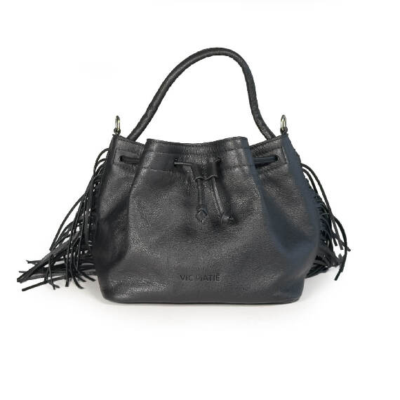 Naima<br>Soft leather bucket bag black