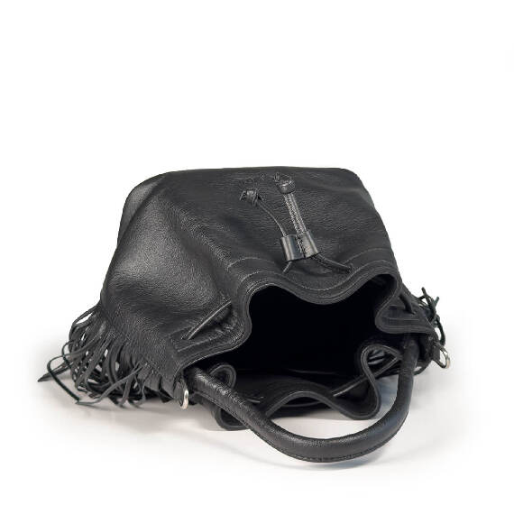 Naima<br>Soft leather bucket bag black