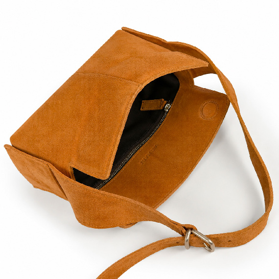 Virginia Suede baguette bag tobacco Vic Matie